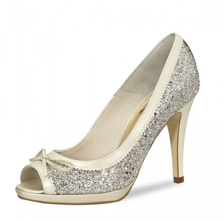 Peeptoe-Pumps mit Glitzerabsatz